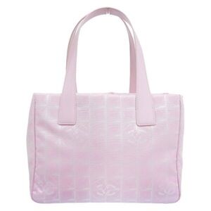 CHANEL Pink CC logo Travel  Ligne Tote